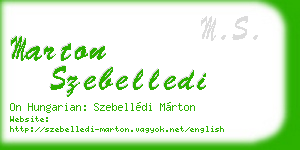 marton szebelledi business card